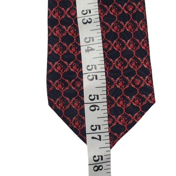 Gianni Versace Seta Silk Tie Blue Pink/Red Geometric Medusa Baroque Mesmerizing - Picture 6 of 7